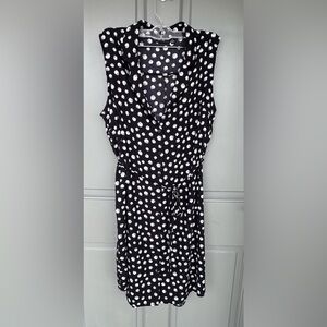 Apt. 9 Black and White Polka Dot Sleeveless Dress